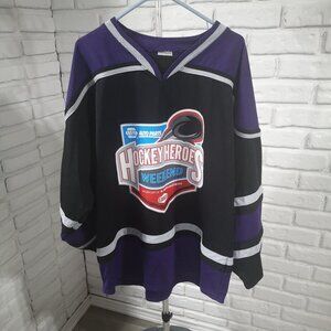 Athletic Knit Adult Large Hockey Hero's Weekend Black & Purple Jersey